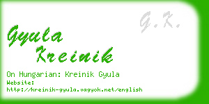 gyula kreinik business card